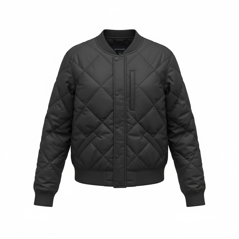 Banana Republic Men's Black Quilted Bomber Jacket